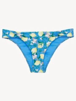 Bas De Maillot De Bain Imprimé Bleu Avec Plissé-Bikinis-AMALFI TWIST