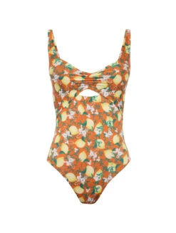 Maillot De Bain Imprimé Orange Avec Découpe-Maillots De Bain-AMALFI TWIST