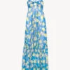 Robe Maxi Imprimée Bleue-Vêtements De Plage-AMALFI TWIST
