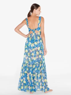 Robe Maxi Imprimée Bleue-Vêtements De Plage-AMALFI TWIST -Mode Lingerie Boutique CFIPLM0074190 MUW104 2 10126 91594.1690549647