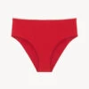 Bas De Maillot De Bain Taille Haute Rouge Avec Motif Monogrammé-Bikinis-SIGNATURE
