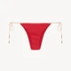 Bas De Maillot De Bain Rouge Avec Motif Monogrammé-Bikinis-SIGNATURE
