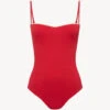 Maillot De Bain à Armatures Rouge Avec Motif Monogrammé-Maillots De Bain-SIGNATURE
