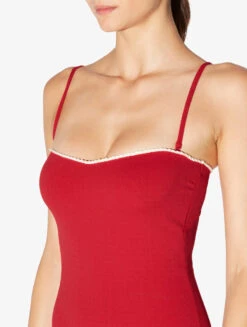 Maillot De Bain à Armatures Rouge Avec Motif Monogrammé-Maillots De Bain-SIGNATURE -Mode Lingerie Boutique CFIPLM007429 RSW180 5 55061 76912.1690809681