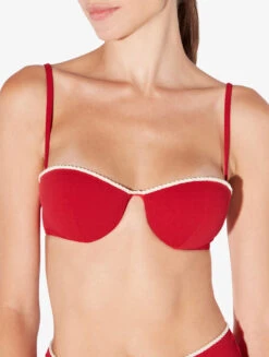 Soutien-gorge De Bain Bandeau Rouge Avec Motif Monogrammé-Bikinis-SIGNATURE -Mode Lingerie Boutique CFIPLM007462 RSW180 5 66540 11746.1690809692